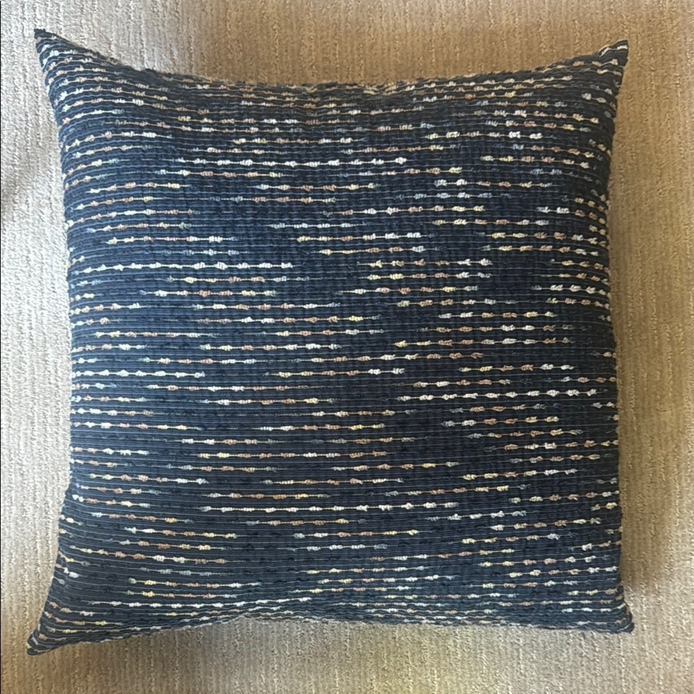 Missoni Home Blue Accent Pillow with Textural Stitch Design
